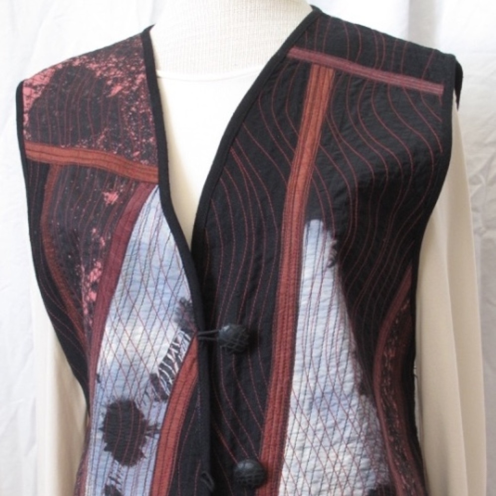 UNIQUE, REVERSIBLE HAND MADE, HAND DYED VEST